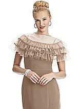 Front View Thumbnail - Topaz Tiered Ruffle Tulle Capelet