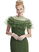 Front View Thumbnail - Clover Tiered Ruffle Tulle Capelet