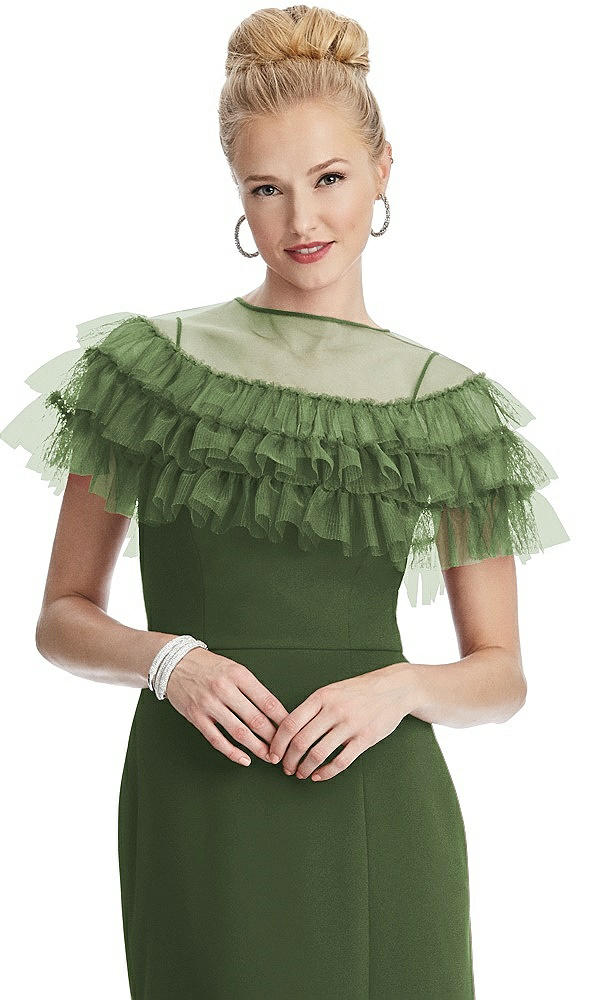 Front View - Clover Tiered Ruffle Tulle Capelet