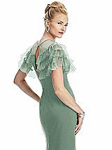 Rear View Thumbnail - Seagrass Tiered Ruffle Tulle Capelet
