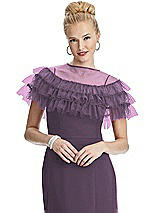 Front View Thumbnail - Smashing Tiered Ruffle Tulle Capelet