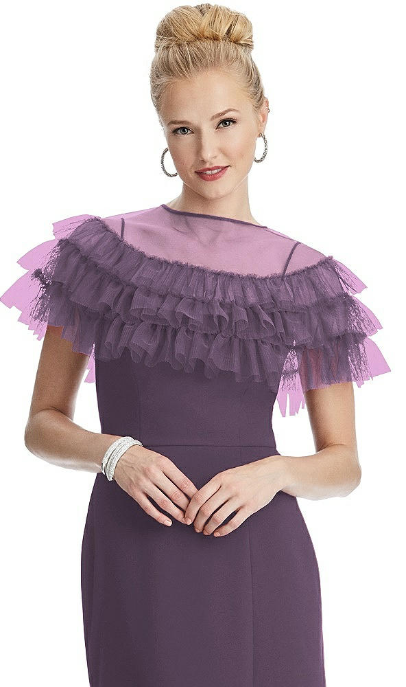 Front View - Smashing Tiered Ruffle Tulle Capelet