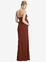 Rear View Thumbnail - Auburn Moon Strapless Crepe Maternity Dress with Trumpet Skirt