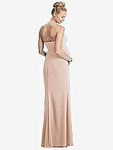 Rear View Thumbnail - Cameo Strapless Crepe Maternity Dress with Trumpet Skirt