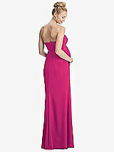 Rear View Thumbnail - Think Pink Strapless Crepe Maternity Dress with Trumpet Skirt