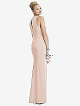 Rear View Thumbnail - Cameo Sleeveless Halter Maternity Dress with Front Slit
