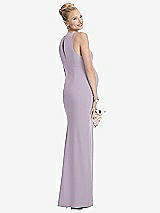 Rear View Thumbnail - Lilac Haze Sleeveless Halter Maternity Dress with Front Slit