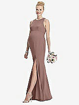 Front View Thumbnail - Sienna Sleeveless Halter Maternity Dress with Front Slit