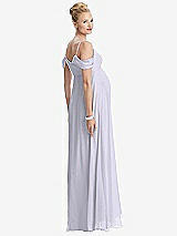 Rear View Thumbnail - Silver Dove Draped Cold-Shoulder Chiffon Maternity Dress