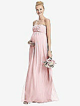 Front View Thumbnail - Ballet Pink Strapless Chiffon Shirred Skirt Maternity Dress