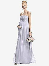 Front View Thumbnail - Silver Dove Strapless Chiffon Shirred Skirt Maternity Dress