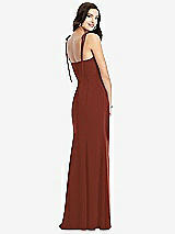 Rear View Thumbnail - Auburn Moon Bustier Crepe Gown with Adjustable Bow Straps