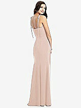 Rear View Thumbnail - Cameo Bustier Crepe Gown with Adjustable Bow Straps