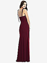Rear View Thumbnail - Cabernet Bustier Crepe Gown with Adjustable Bow Straps
