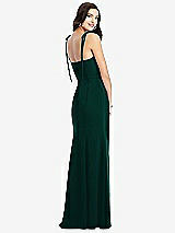 Rear View Thumbnail - Evergreen Bustier Crepe Gown with Adjustable Bow Straps