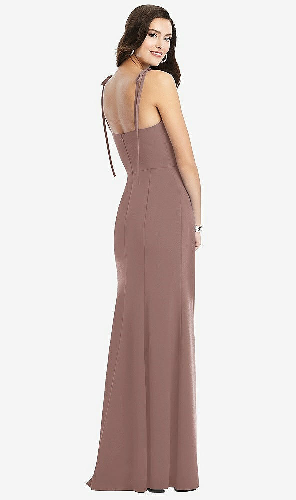 Back View - Sienna Bustier Crepe Gown with Adjustable Bow Straps