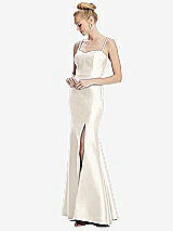 Front View Thumbnail - Ivory Bustier Bodice Satin Trumpet Gown