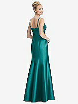 Rear View Thumbnail - Jade Bustier Bodice Satin Trumpet Gown