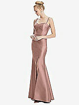 Front View Thumbnail - Neu Nude Bustier Bodice Satin Trumpet Gown