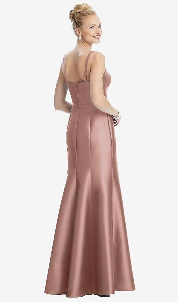 Back View - Neu Nude Bustier Bodice Satin Trumpet Gown