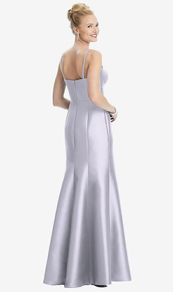 Back View - Silver Dove Bustier Bodice Satin Trumpet Gown