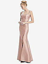 Front View Thumbnail - Toasted Sugar Bustier Bodice Satin Trumpet Gown