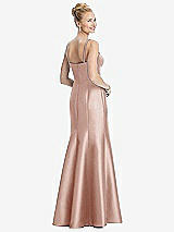 Rear View Thumbnail - Toasted Sugar Bustier Bodice Satin Trumpet Gown