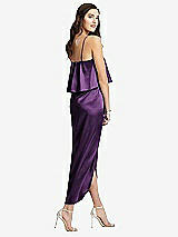 Rear View Thumbnail - African Violet Popover Bodice Midi Dress with Draped Tulip Skirt