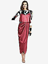 Alt View 1 Thumbnail - Nectar Popover Bodice Midi Dress with Draped Tulip Skirt