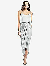Front View Thumbnail - Sterling Popover Bodice Midi Dress with Draped Tulip Skirt