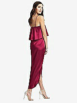 Rear View Thumbnail - Valentine Popover Bodice Midi Dress with Draped Tulip Skirt