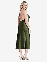Alt View 3 Thumbnail - Olive Green Cowl-Neck Convertible Midi Slip Dress - Piper