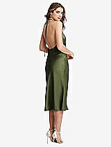 Rear View Thumbnail - Olive Green Cowl-Neck Convertible Midi Slip Dress - Piper