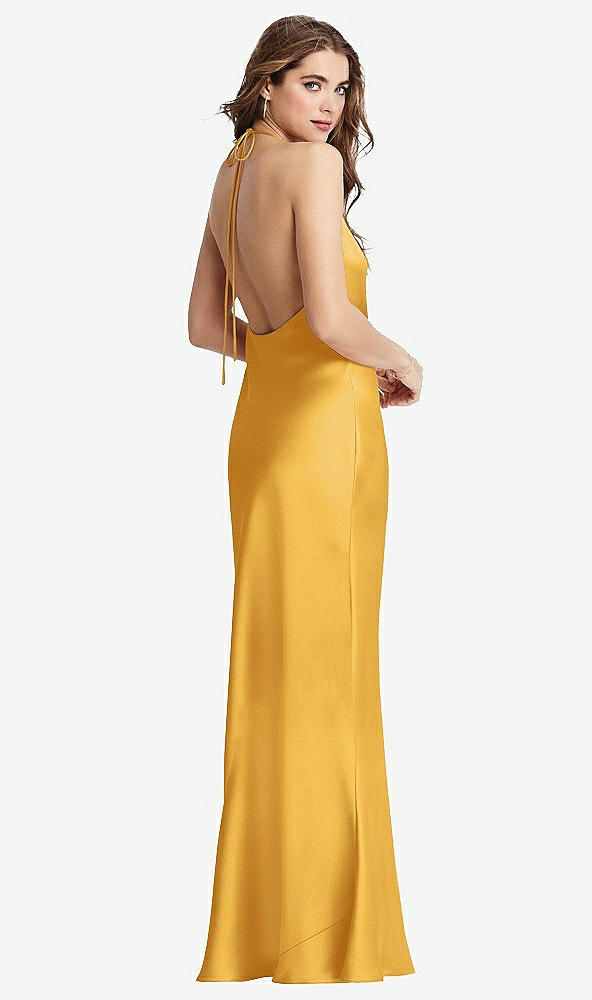 Front View - NYC Yellow Cowl-Neck Convertible Maxi Slip Dress - Reese