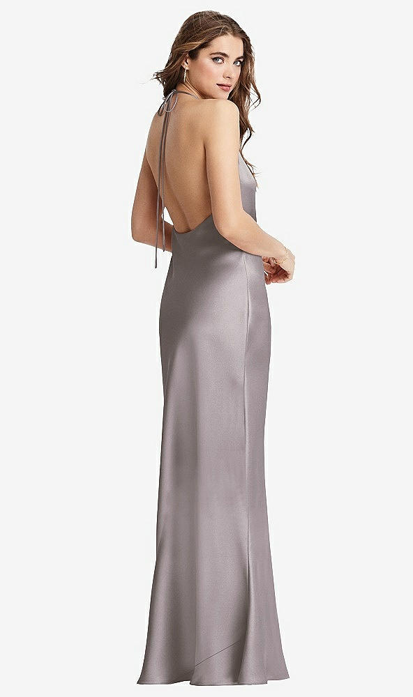 Front View - Cashmere Gray Cowl-Neck Convertible Maxi Slip Dress - Reese