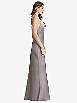 Side View Thumbnail - Cashmere Gray Cowl-Neck Convertible Maxi Slip Dress - Reese