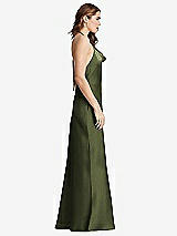 Side View Thumbnail - Olive Green Cowl-Neck Convertible Maxi Slip Dress - Reese