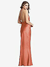 Front View Thumbnail - Terracotta Copper Cowl-Neck Convertible Maxi Slip Dress - Reese