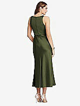 Rear View Thumbnail - Olive Green Cowl-Neck Midi Tank Dress - Esme