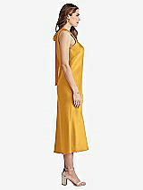 Side View Thumbnail - NYC Yellow Tie Neck Cutout Midi Tank Dress - Lou