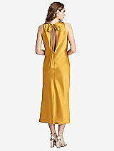Rear View Thumbnail - NYC Yellow Tie Neck Cutout Midi Tank Dress - Lou