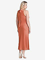 Alt View 3 Thumbnail - Terracotta Copper Tie Neck Cutout Midi Tank Dress - Lou