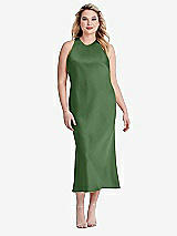 Alt View 2 Thumbnail - Vineyard Green Tie Neck Cutout Midi Tank Dress - Lou