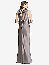 Front View Thumbnail - Cashmere Gray Tie Neck Low Back Maxi Tank Dress - Marin