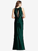 Front View Thumbnail - Evergreen Tie Neck Low Back Maxi Tank Dress - Marin