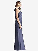 Side View Thumbnail - French Blue Tie Neck Low Back Maxi Tank Dress - Marin