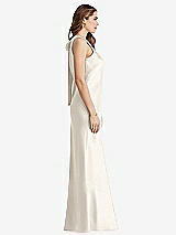 Side View Thumbnail - Ivory Tie Neck Low Back Maxi Tank Dress - Marin