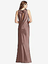Front View Thumbnail - Sienna Tie Neck Low Back Maxi Tank Dress - Marin