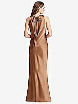 Front View Thumbnail - Toffee Tie Neck Low Back Maxi Tank Dress - Marin