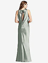 Front View Thumbnail - Willow Green Tie Neck Low Back Maxi Tank Dress - Marin
